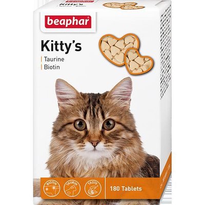 Kittys +Taurin +Biotin Лакомство с таурином и биотином 180 таблеток 25052 фото